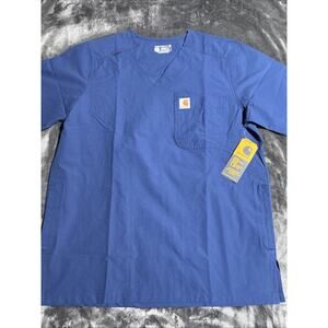 NWT Carhartt Small Navy Liberty Force Short Sleeve Scrubs New with Tags